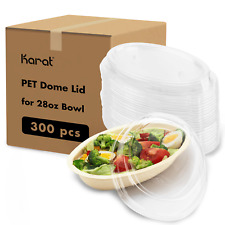 Karat PET Dome Lid for 28oz Bagasse Burrito Bowl - 300 pcs, FP-KDL1065-PET picture