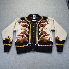 VTG Millers Cardigan Sweater Womens Large Horse Equestrian Western Cowgirl picture