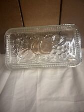 vintage federal glass refrigerator dish With Fruit Imprint. picture