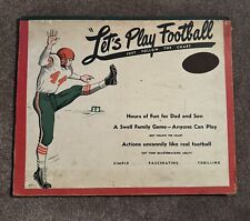 Vintage 1949 Let’s Play Football Board Game w/ Plastic Football Holt Games picture