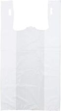 Bags 1/6 Large 21 x 6.5 x 11.5 White  T-Shirt Plastic Grocery Shopping Bags F&S picture