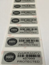 100 WARRANTY PROTECTED SECURITY LABELS-BARCODE-SERIAL-TAMPER EVIDENT STICKERS picture
