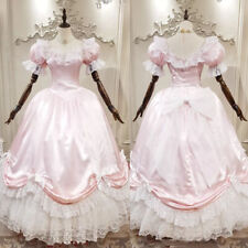 Vintage Pink Wedding Dresses Short Sleeves Bowed Lace Applique Satin Bridal Gown picture