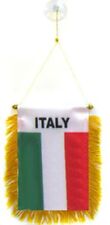 Italy Italian MINI BANNER FLAG CAR & HOME WINDOW MIRROR HANGING 2 SIDED picture