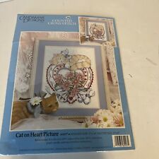 Cat on Heart Picture Counted Cross Stitch Kit by Candamar Designs 60497 A picture