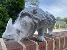 Large MCM Vintage Italian Rhinoceros Rhino Pottery Sculpture ￼Statue, Italy- 18” picture