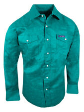 Twill Western Shirt Mens Workwear Cotton Triple Snap Cuffs Embroidered Pockets picture