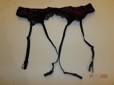 VTG Chic by H.I.S. magenta pink black lace Garter Belt Size L Large second skin picture