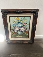 Oil Painting Floral Still Life Framed Textured picture