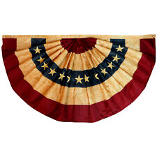 Anley Vintage Style Tea Stained USA Pleated Fan Flag American US Bunting Banner picture