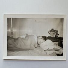 Vintage B&W Snapshot Photograph Handsome Young Man Sleeping Abstract Gay Int picture