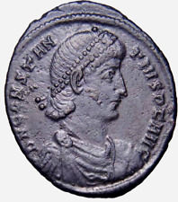 Constantius II Æ Centenionalis CONSS Star Scarce Horseman War Roman Coin wCOA picture