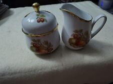 VINTAGE SUGAR + CREAMER SET/ GERMANY by SCHMID/ FRUITS and NUTS picture