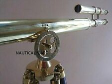 Nautical 39 Inch Brass Golden Finish Telescope With Tripod Stand Vintage Decor picture