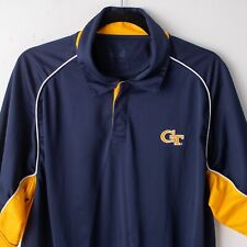 GT Georgia Tech Men's Polo Pullover Short Sleeve Blue Yellow XXL picture