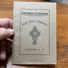 1918 Knights Templar & The Appendant Orders Christmas Observance Mount Horeb N.H picture