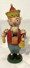 Vintage German 12.5” tall Wood nutcracker King - Hand Painted - LOOK - AS IS picture