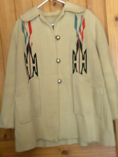 Vintage Chimayo Blanket Wool Aztec Coat Jacket Ganscraft 1940s 50s Southwest picture