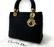 Christian Dior Logo charm Lady dior Hand bag Black 240325N picture