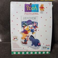 Bucilla Pooh Stocking Kit DIY Felt Applique Snowman Christmas Sealed 84145 picture