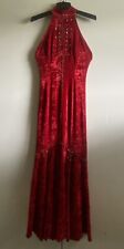 Vintage Beautiful Part  Maxi Dress  Velvet  Y2K Red Sleeveless Women S picture