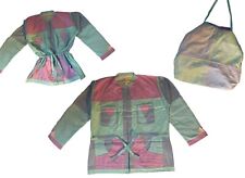 Vintage 90s Y2K Color Block Reversible Jacket Purse 2 in 1 Unisex Lg-XXL Pastels picture