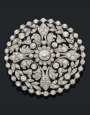 Antique American Design with Single Cut White Stone Women's 935 Silver Brooch picture