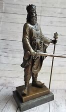 Cyrus the Great Persian King Bronze Sculpture Marble Base Statue Art Deco Sale F picture