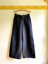 NIGEL CABOURN UK dark rinse indigo denim sailor jeans trouser pants high waist picture