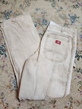 Vtg 90s Dickies Carpenter Pants Mens 32x32 Brown Workwear Distressed Thrashed  picture