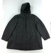 Catherines Quilted Jacket Womens 3X Plus Black Coat picture