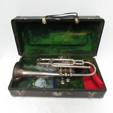 Vintage Antique JW York & Sons Cornet Trumpet With Original Case #65440 picture