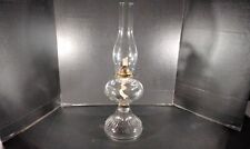 Antique . Vintage CLEAR Pattern Glass Oil Lamp c. late 1800s TALL CLEAR Globe picture