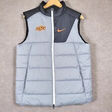 NIKE Vest Men's Medium Oklahoma State University OSU Cowboys Quilted Puffer Coat picture