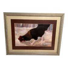 Vintage 20th Century Mixed Media Rooster Framed by Phillip Outten picture