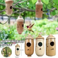 Hummingbird House Wooden Hand Craft Ornament Outdoor Garden Patio Hanging Decor picture
