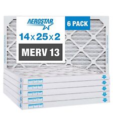 Aerostar 14x25x2 MERV 13 Air Filter, 6 Pack (13 1/2