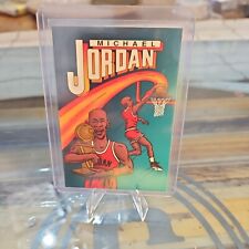 RARE Michael Jordan Cartoon Trophy Card 23 MJ Red Chicago Bulls Dunk Promo 1989 picture