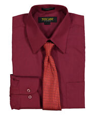 Men's Dress Cotton-Blend Shirts W/ Matching (Random design) Tie Set -2 colors picture