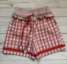 Girls Vintage Oshkosh Red White Striped Nautical Shorts Size 6X Made In USA picture