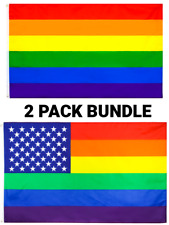 3x5FT Wholesale Set of 2 Pride Flags Rainbow Gay LGBTQ Parade Lesbian Love Equal picture