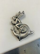 Great Beautiful Vintage Fairy and Snail Sterling Silver Brooch - P8 picture