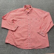 Orvis Shirt 2XL XXL Red Plaid Long Sleeve Cotton Nylon Fishing Lightweight Mens picture