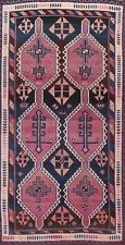 Antique Geometric Abadeh Hand-knotted Runner Rug Traditional Oriental 4x9 Carpet picture