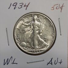 1934 WALKING LIBERTY HALF DOLLAR-AU+  ABOUT UNCIRCULATED PLUS picture