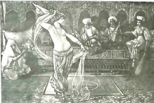 ANTIQUE PRINT BY FERDINAND MAX BREDT TITLED: THE EGYPTIAN VEIL-DANCE 1800S  picture