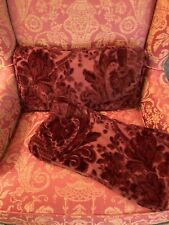 Pair Gorgeous Custom Antique Cut Velvet Pillow Covers picture