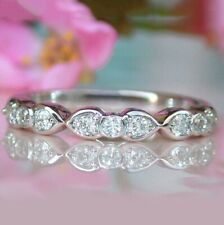 Women's Half Eternity Ring 2Ct Round Simulated Diamond 925 White Sterling Silver picture