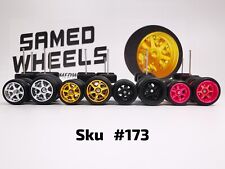 10 set 10-12mm Color MIX Samed Wheels 6 spoke 1:64 rubber wheels #173 picture