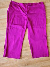 NWT George Women's Stretch Cropped Plus Size 26W Spicy Magenta Inseam 25 IN.  picture